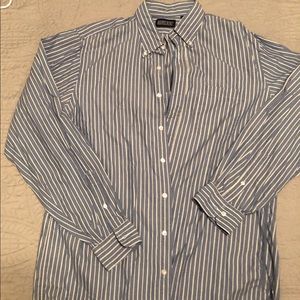 Tall button down blue and white stripe